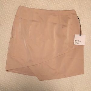 By the way tan fitted skirt